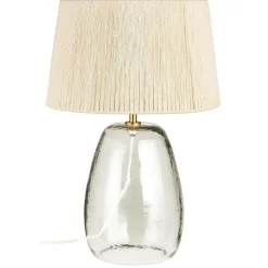IB Laursen Tischlampen-Tischlampe Congo Glas mit Juteschirm