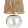 IB Laursen Tischlampen-Tischlampe Ghana aus Glas und Jute