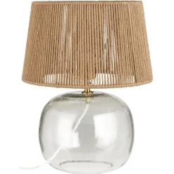 IB Laursen Tischlampen-Tischlampe Ghana aus Glas und Jute