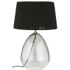 IB Laursen Tischlampen-Tischlampe Kairo Glas mit Juteschirm