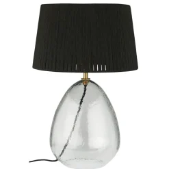 IB Laursen Tischlampen-Tischlampe Kairo Glas mit Juteschirm