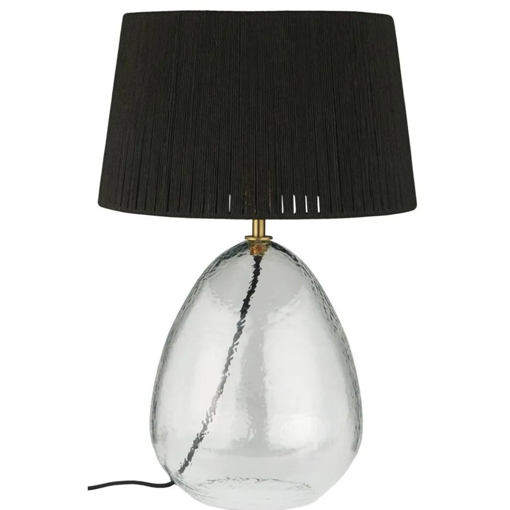 IB Laursen Tischlampen-Tischlampe Kairo Glas mit Juteschirm