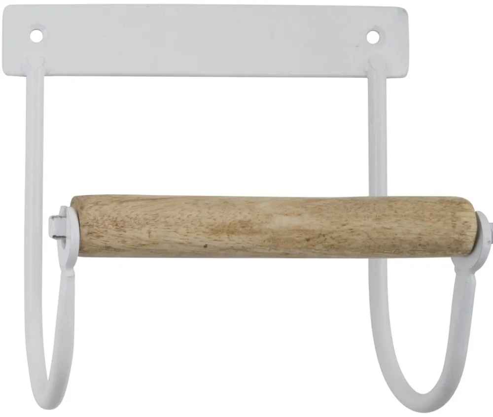 IB Laursen Altum Wellness Shop|Toilettenzubehör-Toilettenpapierhalter aus Metall mit Holzrolle