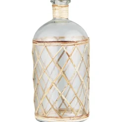 IB Laursen Vasen-Vase, Flasche Glas mit Rattangeflecht