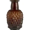 IB Laursen Vasen-Vase mit langem Hals Karomuster mundgeblasen