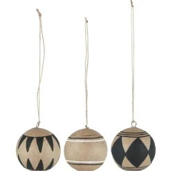 IB Laursen Weihnachtsdeko-Weihnachtskugel 3er-Set aus Pappmaché