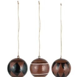 IB Laursen Weihnachtsdeko-Weihnachtskugel 3er-Set aus Pappmaché