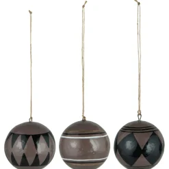IB Laursen Weihnachtsdeko-Weihnachtskugel 3er-Set aus Pappmaché