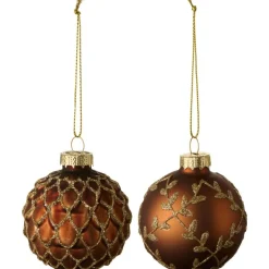 IB Laursen Weihnachtsdeko-Weihnachtskugel zum Hängen Glitter 2er