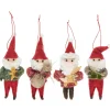 IB Laursen Weihnachtsdeko-Wichtelmännchen 4er-Set Aufhänger aus Filz