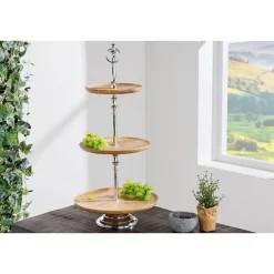 Invicta Etageren & Kuchenplatten-Deko Etagere Pure Nature Mangoholz