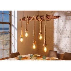 Invicta Deckenlampen-Pendelleuchte Seven Seas, recyceltes Akazienholz