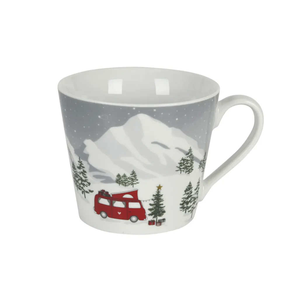 Krasilnikoff Becher, Tassen & Cups|Geschirr & Tischdeko Skandinavisch-Happy Cup, Camper in the snow