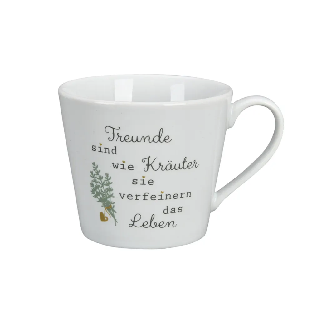 Krasilnikoff Becher, Tassen & Cups|Geschirr & Tischdeko Skandinavisch-Happy Cup, Freunde sind wie Kräuter
