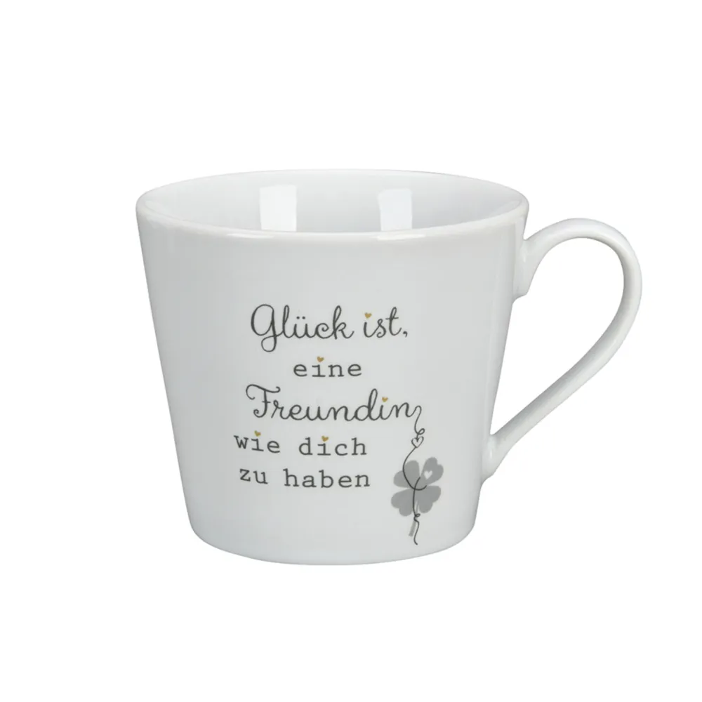 Krasilnikoff Becher, Tassen & Cups|Geschirr & Tischdeko Skandinavisch-Happy Cup, Glück ist eine Freundin wir dich zu haben