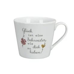 Krasilnikoff Becher, Tassen & Cups|Geschirr & Tischdeko Skandinavisch-Happy Cup, Glück ist eine Schwester wie dich zu haben