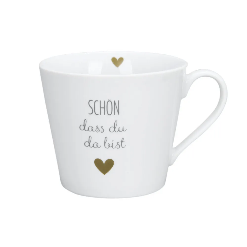 Krasilnikoff Becher, Tassen & Cups|Geschirr & Tischdeko Skandinavisch-Happy Cup Schön dass du da bist