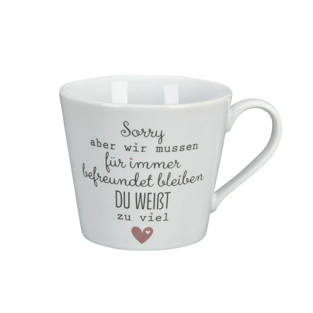 Krasilnikoff Becher, Tassen & Cups|Geschirr & Tischdeko Skandinavisch-Happy Cup, Sorry, wir müssen für immer befreundet bleiben