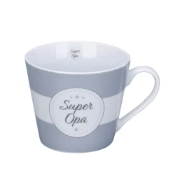 Krasilnikoff Becher, Tassen & Cups|Geschirr & Tischdeko Skandinavisch-Happy Cup Super Opa Stripes