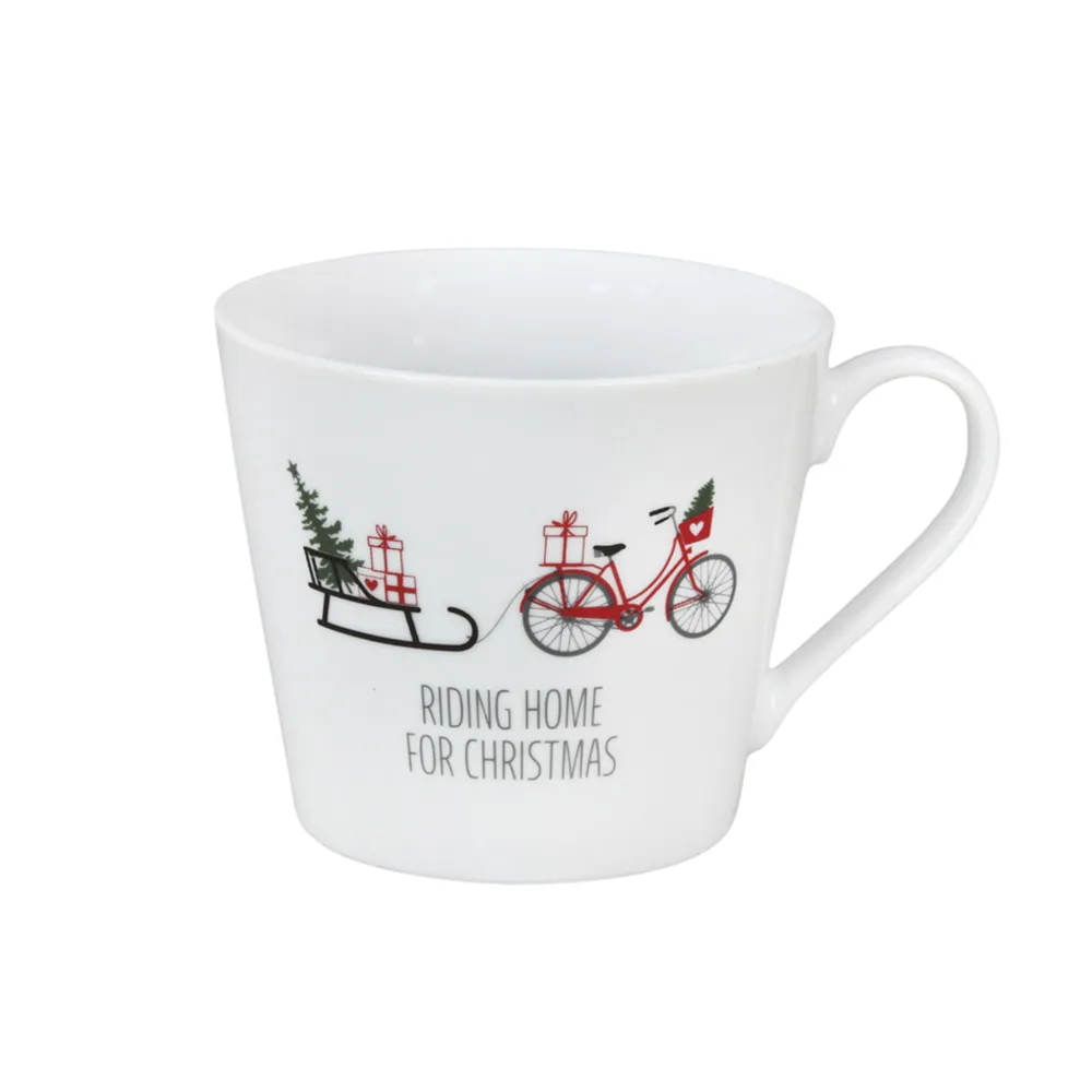 Krasilnikoff Becher, Tassen & Cups|Geschirr & Tischdeko Skandinavisch-Happy Cup Tasse, Bike mit Schlitten
