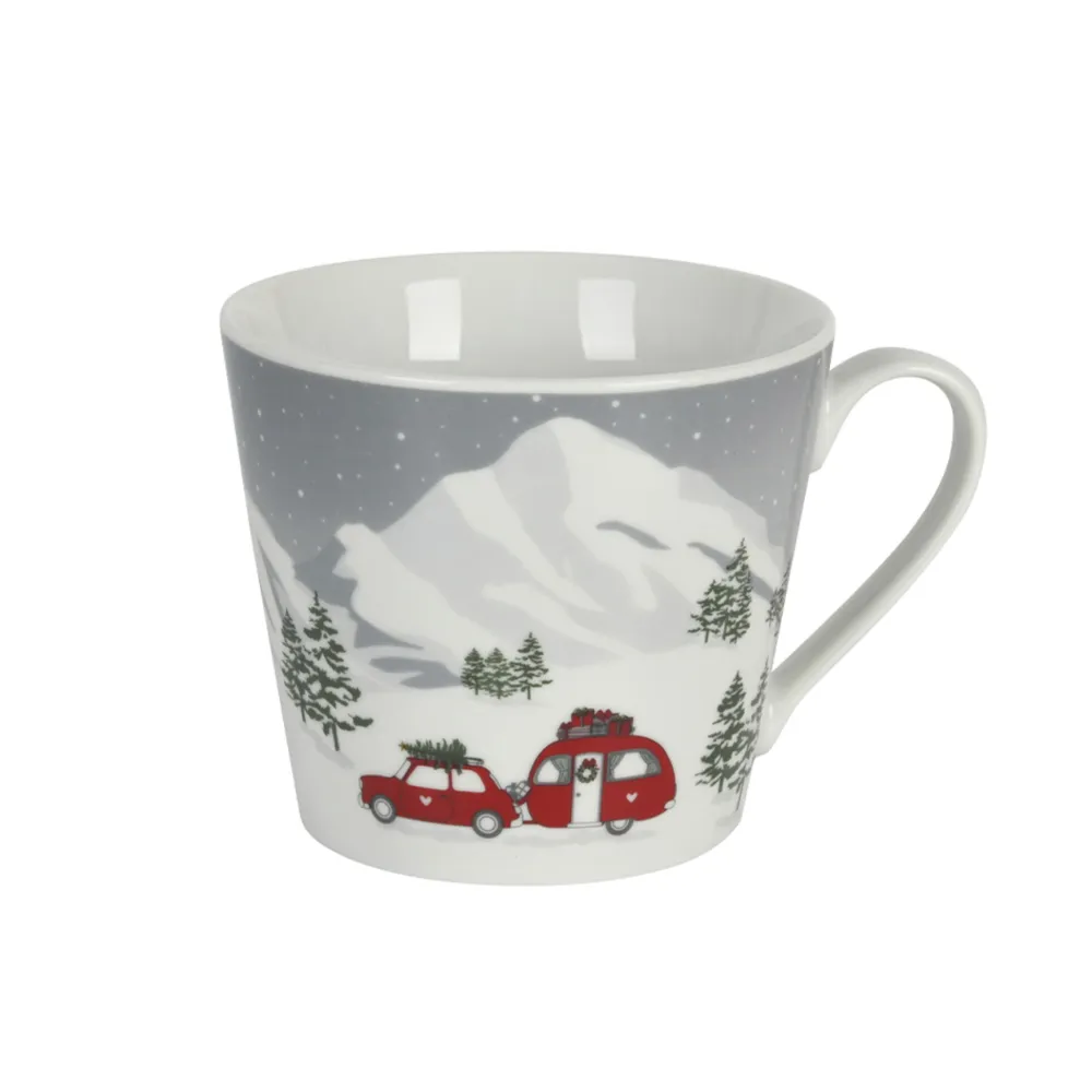Krasilnikoff Becher, Tassen & Cups|Geschirr & Tischdeko Skandinavisch-Happy Cup Tasse, Caravan in the snow