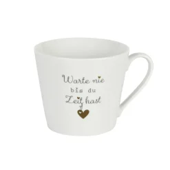 Krasilnikoff Becher, Tassen & Cups|Geschirr & Tischdeko Skandinavisch-Happy Cup Tasse, Warte nie bist du Zeit hast
