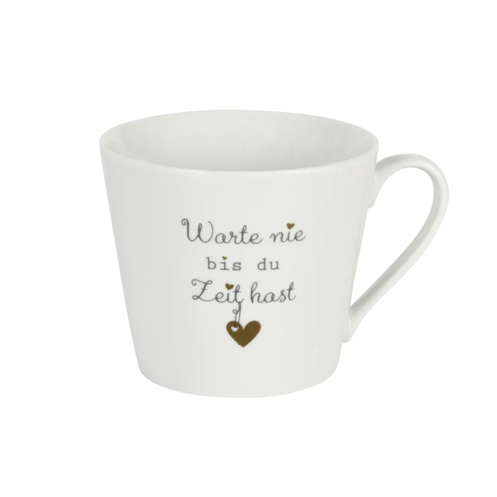 Krasilnikoff Becher, Tassen & Cups|Geschirr & Tischdeko Skandinavisch-Happy Cup Tasse, Warte nie bist du Zeit hast