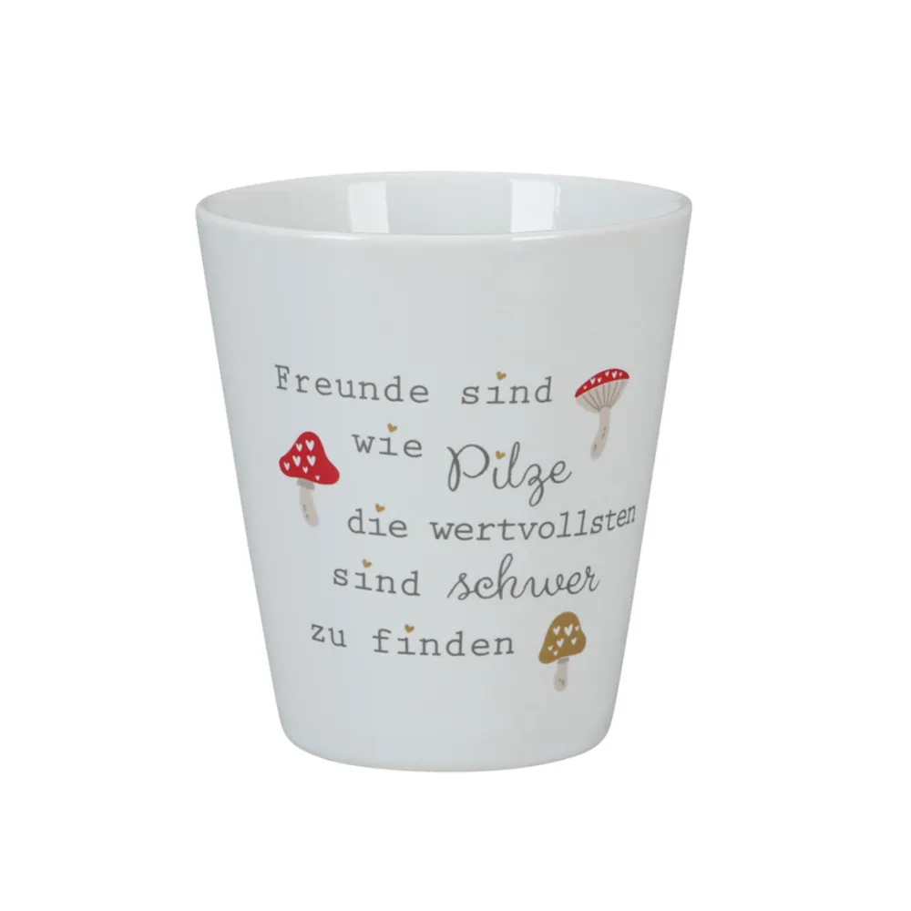 Krasilnikoff Geschirr & Tischdeko Skandinavisch|Becher, Tassen & Cups-Happy Mug Becher, Freunde sind wie Pilze