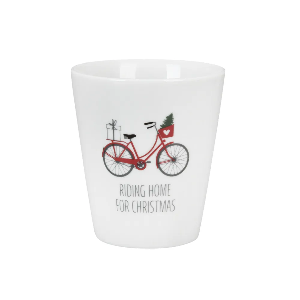 Krasilnikoff Becher, Tassen & Cups|Geschirr & Tischdeko Skandinavisch-Happy Mug Becher Riding Home for Christmas Bike