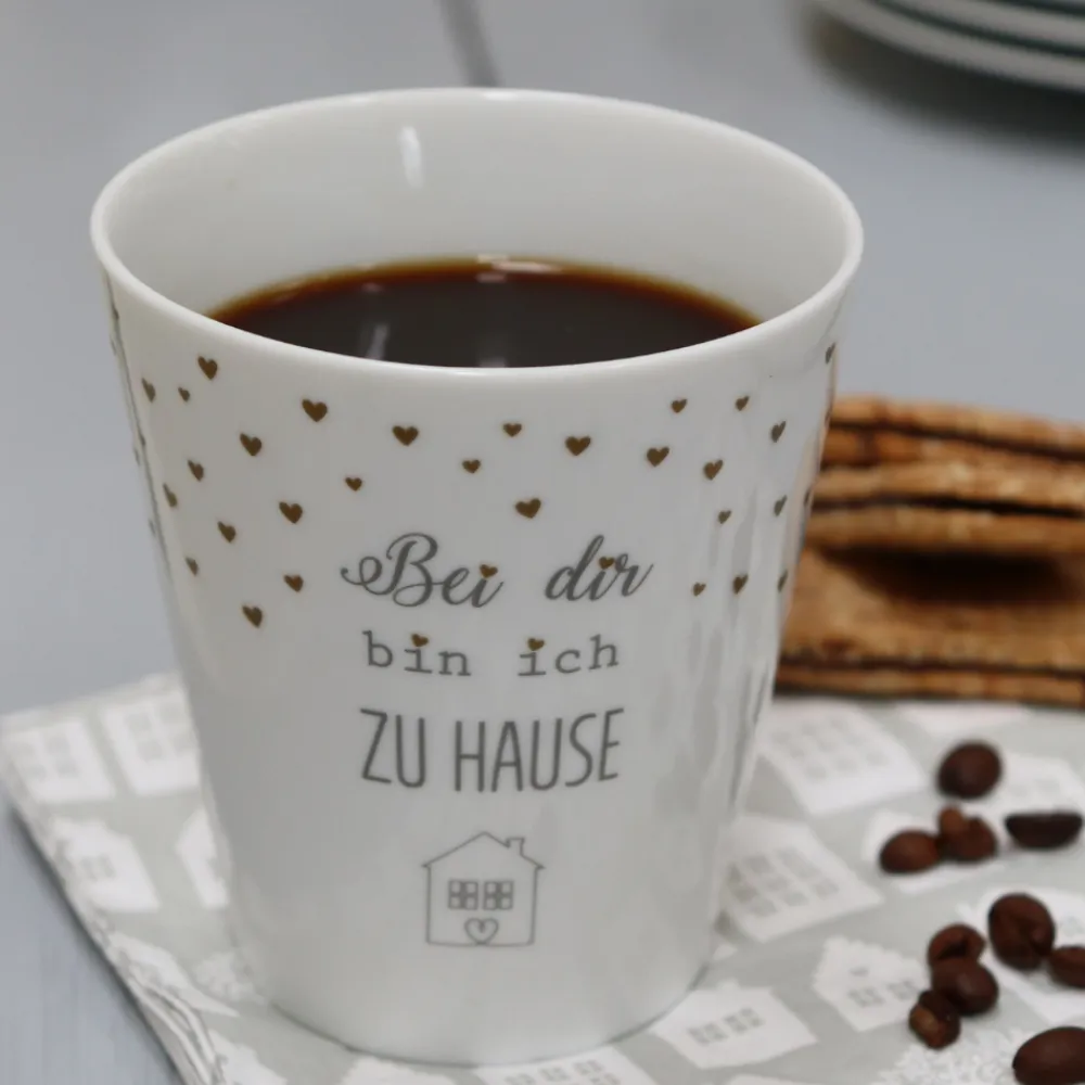Krasilnikoff Becher, Tassen & Cups|Geschirr & Tischdeko Skandinavisch-Happy Mug, Bei dir ich Zu Hause