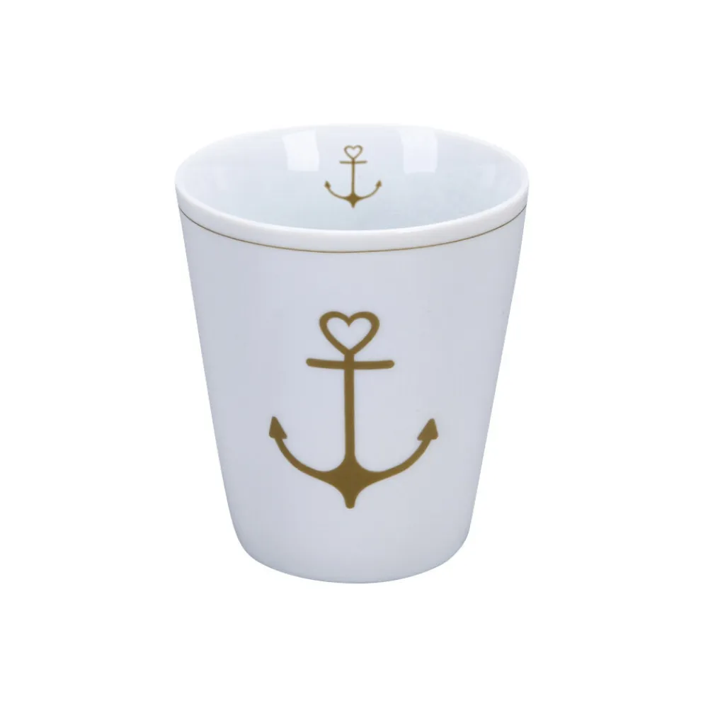 Krasilnikoff Becher, Tassen & Cups|Geschirr & Tischdeko Skandinavisch-Happy Mug Gold Anchor