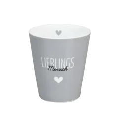 Krasilnikoff Becher, Tassen & Cups|Geschirr & Tischdeko Skandinavisch-Happy Mug Lieblings Mensch, grau