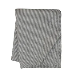 Krasilnikoff Quilts & Bettwäsche|Decken & Plaids-Quilt mit dünnen Streifen, Schwarz/Weiß