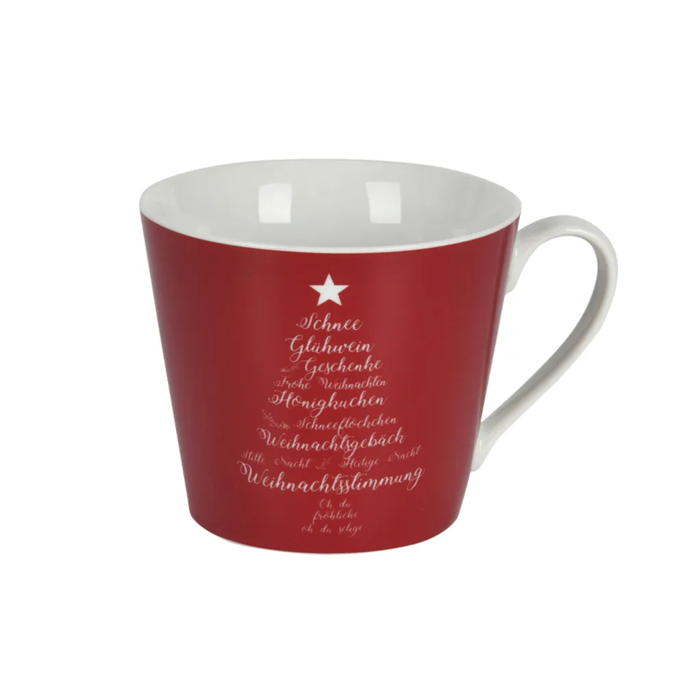 Krasilnikoff Geschirr & Tischdeko Skandinavisch|Becher, Tassen & Cups-Weihnachtliche Happy Cup Tasse Christmas Words