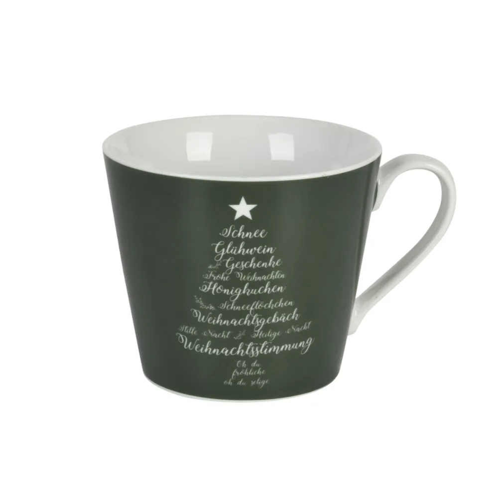 Krasilnikoff Geschirr & Tischdeko Skandinavisch|Becher, Tassen & Cups-Weihnachtliche Happy Cup Tasse Christmas Words