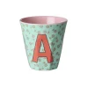 RICE Becher, Tassen & Cups|Geschirr & Tischdeko Skandinavisch-Buchstaben-Becher mit Blumen Medium