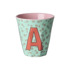 RICE Becher, Tassen & Cups|Geschirr & Tischdeko Skandinavisch-Buchstaben-Becher mit Blumen Medium