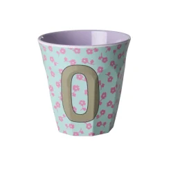 RICE Becher, Tassen & Cups|Geschirr & Tischdeko Skandinavisch-Buchstaben-Becher mit Blumen Medium