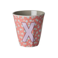 RICE Becher, Tassen & Cups|Geschirr & Tischdeko Skandinavisch-Buchstaben-Becher mit Blumen Medium