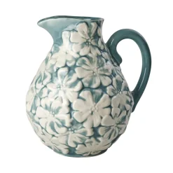 RICE Karaffen|Krüge & Kannen-Großer Keramik Krug mit Blaue Blumen