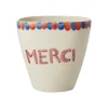 RICE Becher, Tassen & Cups|Geschirr & Tischdeko Skandinavisch-Keramik Becher Handbemalt MERCI