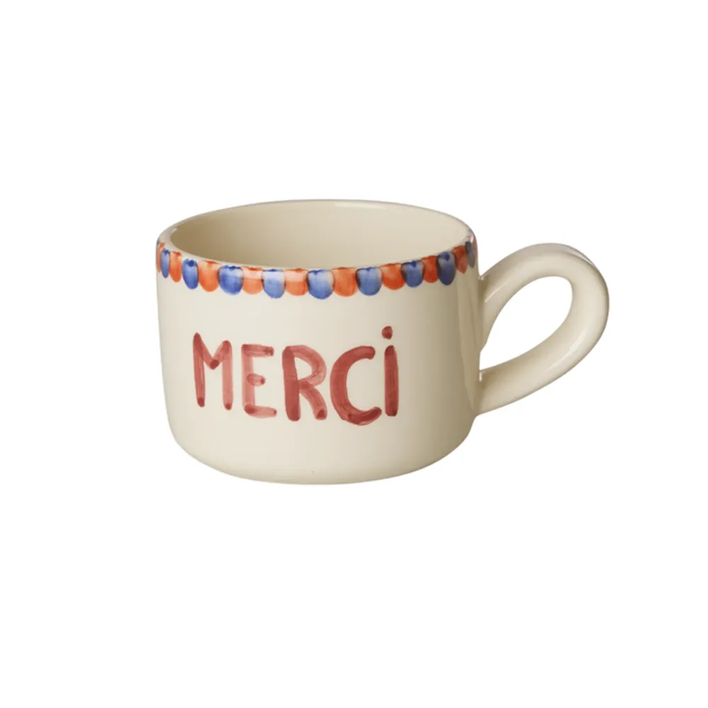 RICE Becher, Tassen & Cups|Geschirr & Tischdeko Skandinavisch-Keramik Cappuccino Cup MERCI
