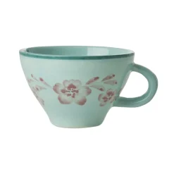 RICE Geschirr & Tischdeko Skandinavisch|Becher, Tassen & Cups-Keramik Teetasse Handbemalt Blume Mint
