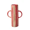 RICE Vasen-Keramik Vase Rote Streifen