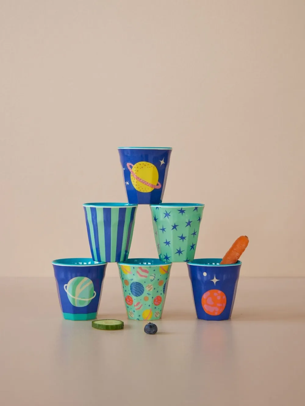 RICE Becher, Tassen & Cups|Geschirr & Tischdeko Skandinavisch-Kinder Melamin Becher Galaxy 6er