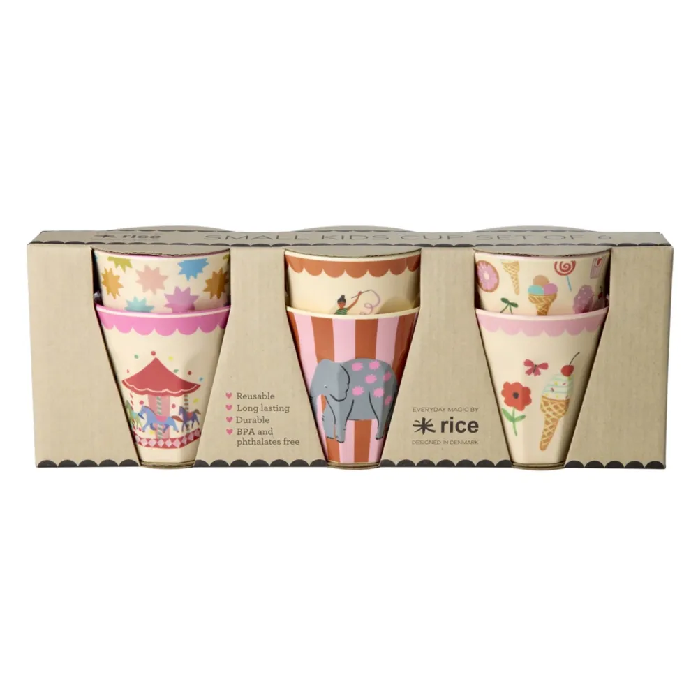 RICE Becher, Tassen & Cups|Geschirr & Tischdeko Skandinavisch-Kleine Kinder Becher Fun Fair - 6er Pack