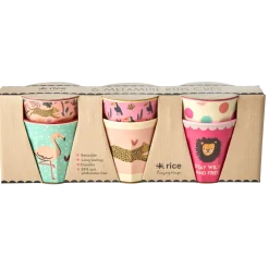 RICE Becher, Tassen & Cups|Geschirr & Tischdeko Skandinavisch-Kleine Melamin Kinder Becher Jungle Animals 6er Pack