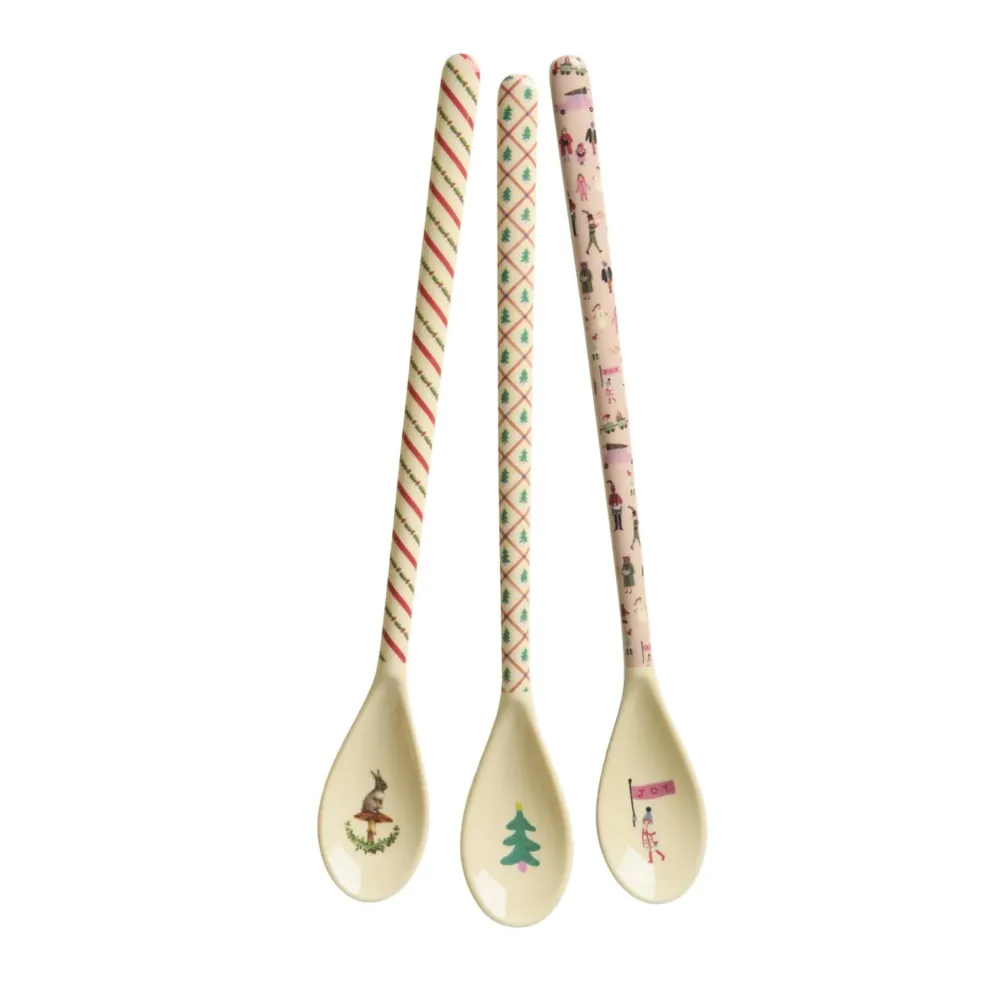 RICE Besteck|Geschirr & Tischdeko Skandinavisch-Latte Löffel Christmas Prints 3-er