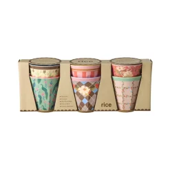 RICE Becher, Tassen & Cups|Geschirr & Tischdeko Skandinavisch-Medium Melamin Becher 6er gemustert All you need...