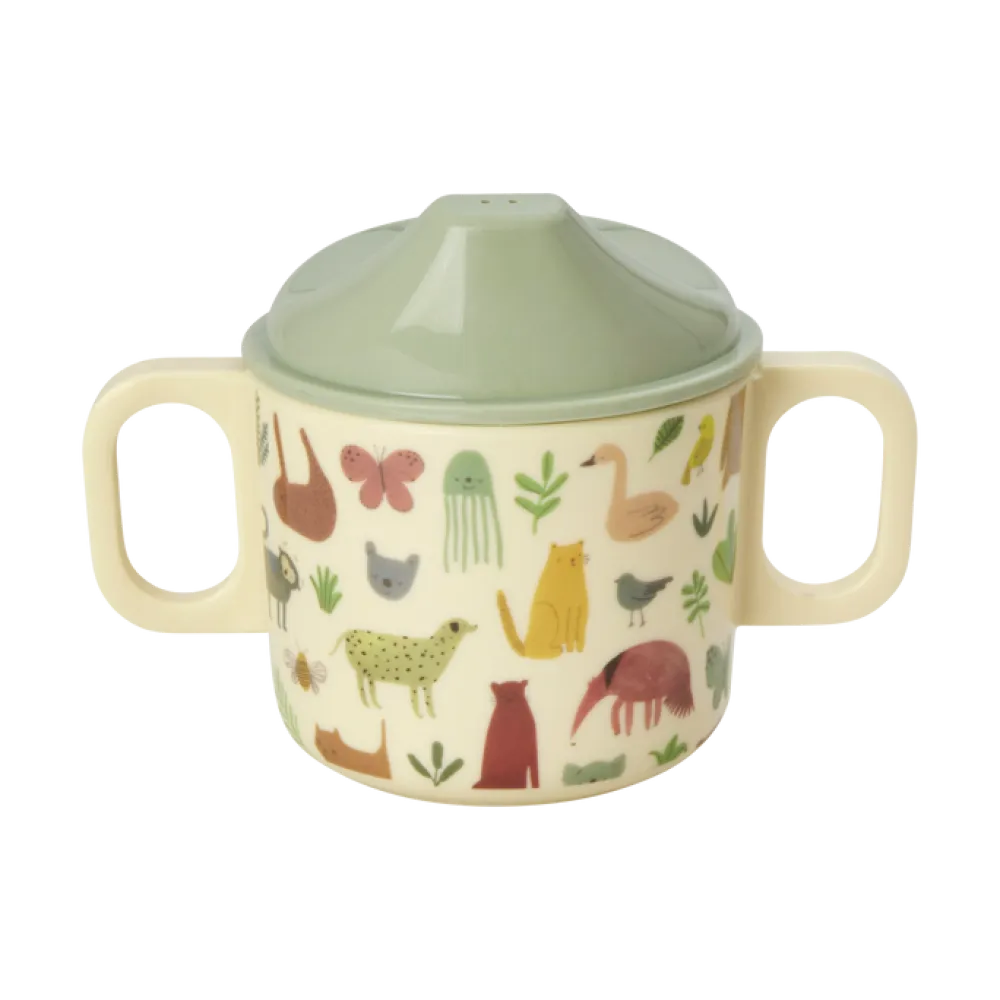 RICE Becher, Tassen & Cups|Geschirr & Tischdeko Skandinavisch-Melamin Babybecher in Crème Sweet Jungle Print